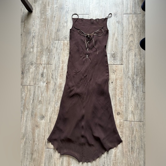 Vintage Vertice mash and satin layered dress - Picture 2 of 6